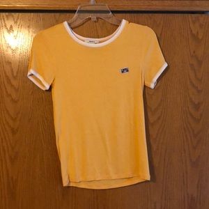 Mustard T-shirt w Rainbow Patch